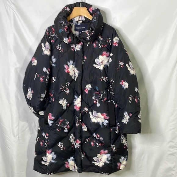 Lands' End Jackets & Coats Lands End Floral Puffer Coat Poshmark